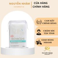 Bông cotton lotion mask đắp toner MONKIDS gồm 240 miếng bông tẩy trang mỏng co giãn tốt