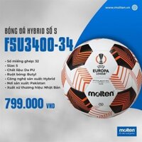 Bóng đá chính hãng Molten F5U3400 : trắng xanh , trắng cam ,trắng