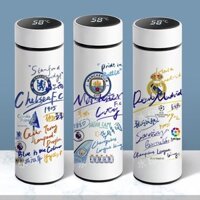 Bóng đá Manchester City Royal Chelsea The Blues Cốc giữ nhiệt thông minh Học sinh Hiển thị Nhiệt độ Cốc nước 304 Thép không gỉ Công SuấT 500-u17