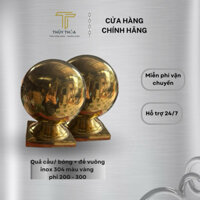 Bóng+ Đế vàng/ bạc inox 304 đế vuông trang trí trụ lan can cầu thang
