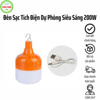 Bóng Đèn Buld Tích Điện Pin Sạc 200w Siêu Sáng Có Móc Treo