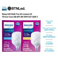 BONG DEN CHINH HANG Bóng PHILIPS LED Bulb trụ 50W E27 - [HÀNG CHÍNH HÃNG] - Tiết kiệm điện, chất lượng ánh sáng cao