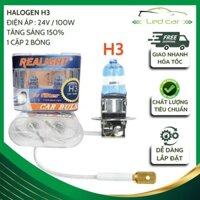 Bóng đèn halogen h3 24v 100w, bóng đèn gầm ,đèn sương mù, tăng sáng 150% chính hãng 1 hộp gồm 2 bóng