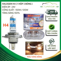 Bóng đèn halogen h4 24v watt lớn , đèn tăng sáng 150, bóng đèn pha chính hãng 2 bóng đèn