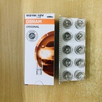 Bóng đèn hậu chân cắm 1 tóc W21W 12V (Hộp 10 bóng)