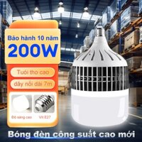Bóng Đèn Led 200W Siêu Sáng Bóng Đèn Led Búp Tròn Kín Chống Nước Bóng đèn chống nước giờ thắp sáng dài Bảo hành 10 năm