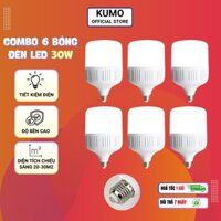 Bóng Đèn Led 30W Kumo Combo 6 Đen Ánh Sáng Trắng Cao Cấp Tiết Kiệm Điện