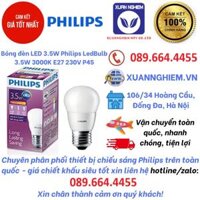 Bóng đèn LED 3.5W Philips LedBulb 3.5W 3000K E27 230V P45