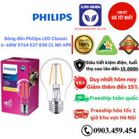 Bóng đèn led 6w Philips LEDClassic 6-60W A60 E27 830 CL ND APR