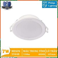 BÓNG ĐÈN LED 7W PHILIPS MESON GEN3 59448 ÂM TRẦN DOWNLIGHT KIỂU TRÒN ( TIẾT KIỆM ĐIỆN - 3 MÀU ÁNH SÁNG TRẮNG & TRUNG TÍNH & VÀNG LỰA CHỌN PHÙ HỢP CHO MỌI KHÔNG GIAN )