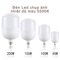 Bóng đèn led 80W,155W,200W - 5500K màu bổ sung ánh sáng trong chụp ảnh quay video sản phẩm