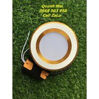 Bóng Đèn Led Âm Trần Đế Đúc 7W Viền Vàng Phi 90 - Ánh Sáng Chuẩn Chất Lượng Bền Đẹp