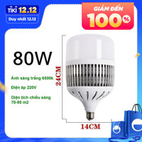 Bóng đèn Led Bulb 50w, 80w, 100w, 150w đui E27, tản nhiệt NHÔM, ánh sáng trắng, dùng cho chụp ảnh, quay phim,  live stream - 80w