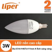 Bóng đèn LED bulb nến 3W ánh sáng vàng đui xoáy E14 LIPER LP-JP3ALED-W