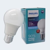 Bóng đèn LED bulb Philips Essential 5W - Ánh sáng trắng 6500K