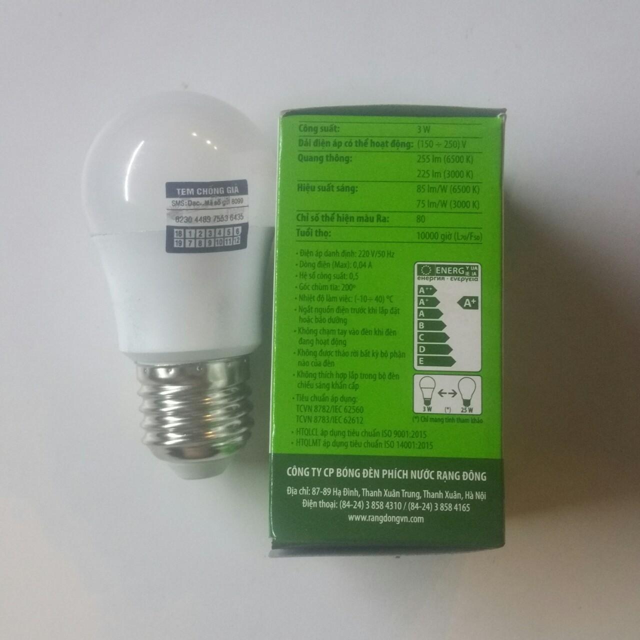Bóng đèn LED búp Rạng Đông A45N1/3W