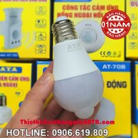 Bóng đèn led cảm ứng ATA 09W (Bóng LED tiết kiệm điện siêu sáng)(tự động bật tắt khi có người khu vực thiếu ánh sáng(trời tối)