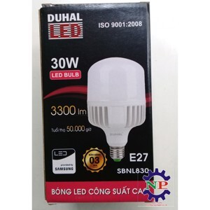 Bóng đèn LED Duhal SBNL830 E27 6000K