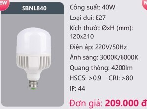 Bóng đèn led Duhal SBNL840 - 40W