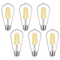 Bóng đèn LED Edison cổ điển, Bóng đèn dây tóc vít E27 Edison ST64, 4W / 6W, 2700K Trắng ấm, Đèn cổ phong cách thời trang cổ điển, Không thể tháo rời, Kính trong suốt