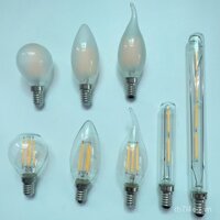 Bóng đèn LED Edison E14, đế vít nhỏ, đuôi kéo, nến tiết kiệm năng lượng, bền, nguồn sáng mờ, ống đèn dài T300