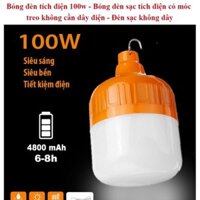 Bóng Đèn Led💥 [FreeShip] 💥  Bóng Đèn Tích Điện Siêu Sáng Cao Cấp 100w Kèm Điều Khiển Từ Xa