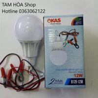 Bóng đèn LED kẹp acquy 12VDC 12W OKAS siêu sáng không giảm sáng khi yếu bình điện