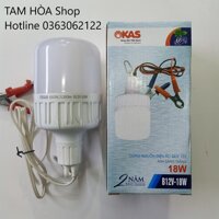 Bóng đèn LED kẹp bình 12VDC 18W OKAS Siêu sáng Không mờ khi acquy yếu điện