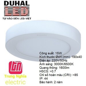 Bóng đèn Led Panel gắn nổi 15W Duhal KDGC515