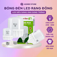 Bóng đèn Led Rạng Đông 20w 30w 40w 50w 60w 80w siêu sáng tiết kiệm ĐIỆN , LED BULB trụ bảo hành chính hãng Homee Store