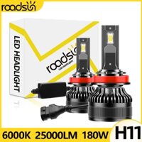 Bóng Đèn LED Roadsun 2x H11 Canbus Không Lỗi H11 H8 H9 180W 25000LM CSP Đèn Ô Tô Ống Đồng Đơn Với Hệ Thống Cooing Hiệu Quả 6000K Trắng