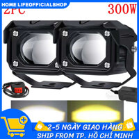 Bóng đèn LED sương mù phía trước ô tô siêu sáng mắt vàng sửa đổi hai màu Đèn sương mù thép