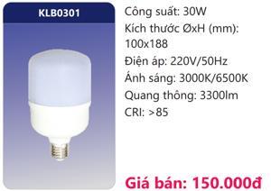 Bóng đèn Led thân nhôm bọc nhựa dẫn nhiệt 30W Duhal KLB0301