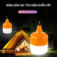 Bóng đèn led tích điện 200w hộp đen bóng Cam có móc treo [BH 1 tuần]