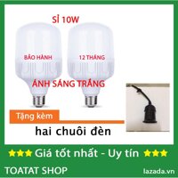 Bóng đèn led trụ 10w ánh sáng trắng - tặng kèm chuôi đèn