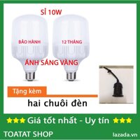 Bóng đèn led trụ 10w ánh sáng vàng - tặng kèm chuôi đèn