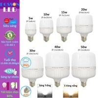 Bóng đèn Led trụ 5w 10w 15w 20w 30w 40w 50w bup trụ T siêu sáng tiết kiệm điện thân kín chống nước mưa Posson LC-5-50x - 5w S vàng nắng