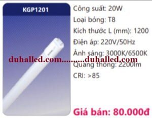 Bóng đèn Led tuýp thủy tinh 20W Duhal KGP1201