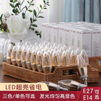 Bóng đèn nến LED E14, đế vít nhỏ 5W 7W 9W 12W 20W, đèn chùm pha lê đuôi E27, đế vít lớn