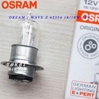 Bong đen Osram Halogen trươc xe may dung cho xe Dream - Wave Hai Đèn 62334RV