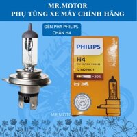 Bóng đèn pha Halogen 35W, 55W Philip chân H4/HS1 12v tăng sáng 30% chính hãng