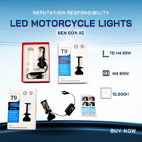 Bóng đèn Pha led T9- 65W Mẫu mới 2024 chân H4 phù hợp tất cả các loại pha ô tô,xe máy chân H4 tụ nhôm chống nước