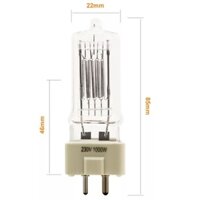 Bóng đèn pha luồng halogen chân cắm / Marine Halogen searchlight bulbs 230V 1000W GY9.5