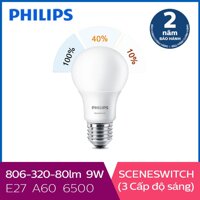 Bóng Đèn Philips LED Scene Switch 3 Cấp Độ Chiếu Sáng 9W 6500K E27 - Ánh Sáng Trắng LazadaMall