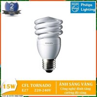 BÓNG ĐÈN PHILIPS TORNADO 12W & 15W & 20W & 24W E27  KIỂU XOẮN HUỲNH QUANG COMPACT ( TIẾT KIỆM ĐIỆN - ÁNH SÁNG TRẮNG & VÀNG )