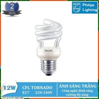 BÓNG ĐÈN PHILIPS TORNADO 12W E27  KIỂU XOẮN HUỲNH QUANG COMPACT ( TIẾT KIỆM ĐIỆN - ÁNH SÁNG TRẮNG & VÀNG )