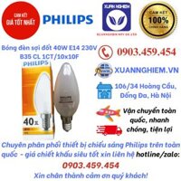 Bóng đèn sợi đốt halogen 40W E14 230V B35 CL 1CT/10x10F Philips