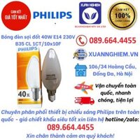 Bóng đèn sợi đốt halogen 40W E14 230V B35 CL 1CT/10x10F Philips