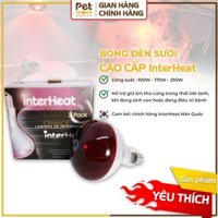 Bóng đèn sưởi ấm hồng ngoại Interheat cho chó mèo, thú cưng, rùa, bò sát 100W, 175W, 250W hộp 2 cái