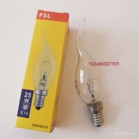 Bóng đèn thông thường Foshan Lighting, bóng đèn nhọn, bóng đèn đuôi E14, đế vít, ánh sáng vàng, bóng đèn dây tóc vonfram 25W 40W có thể điều chỉnh độ sáng